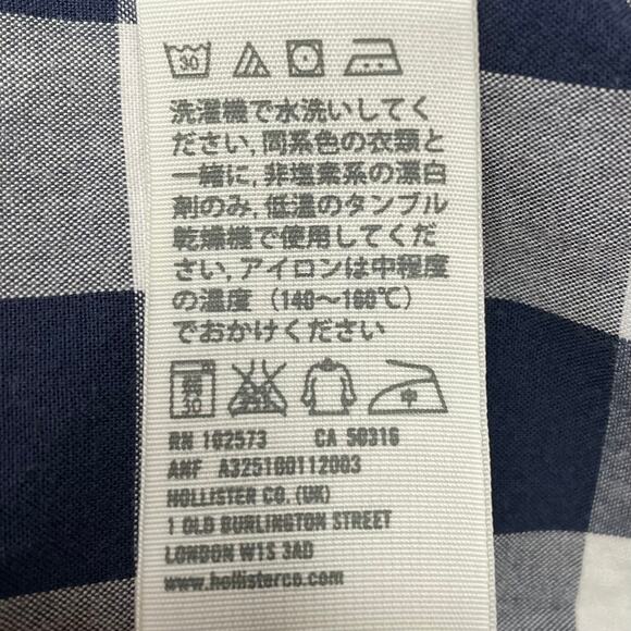 HOLLISTER BUTTON DOWN LONG SLEEVE SNAP SHIRT PLAID CHECK BLUE WHITE PLAID MEDIUM - Picture 7 of 8